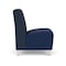 Lesro Siena Lounge Reception Armless Guest Chair, Brushed Steel, RF Blueberry Back, MD Ink Seat SN1102 - alternate 2